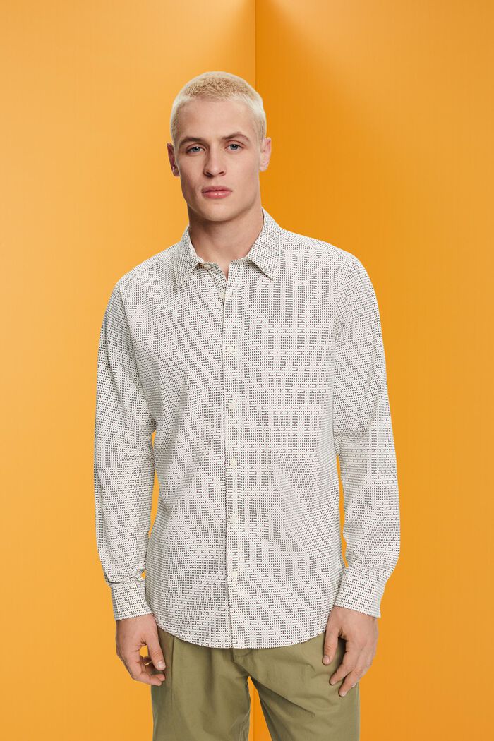 Slim fit-overhemd met patroon all-over, ICE, detail image number 0