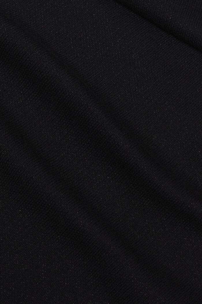 Gebreide poncho met lange mouwen, BLACK, detail image number 3
