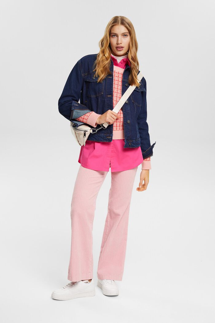 Katoenen blouse met een zak, PINK FUCHSIA, detail image number 1