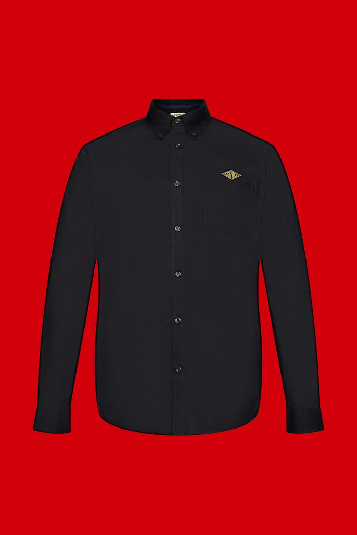 Katoenen overhemd met buttondownkraag, BLACK, detail image number 5