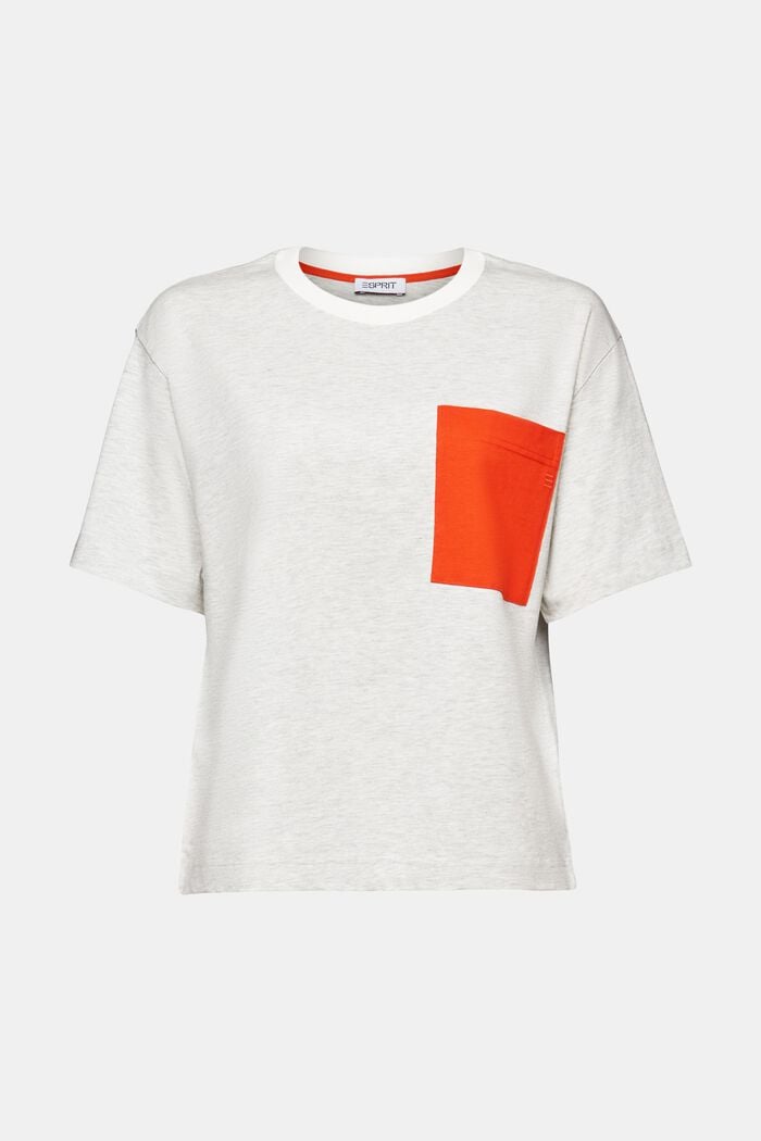 T-shirt met ronde hals van een materiaalmix, ICE, detail image number 6