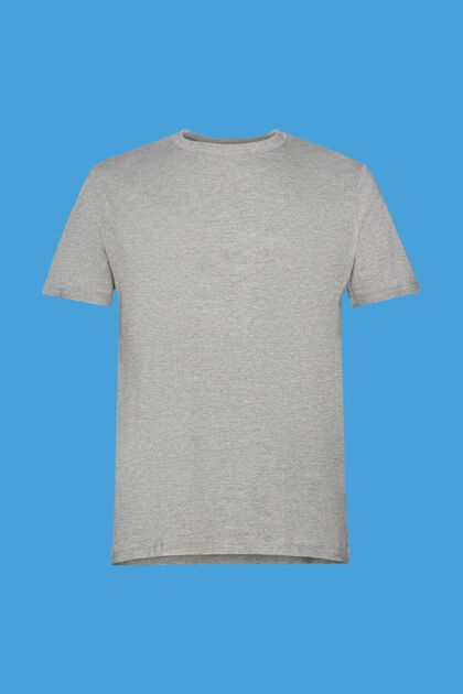 Slim fit T-shirt met ronde hals, MEDIUM GREY, overview