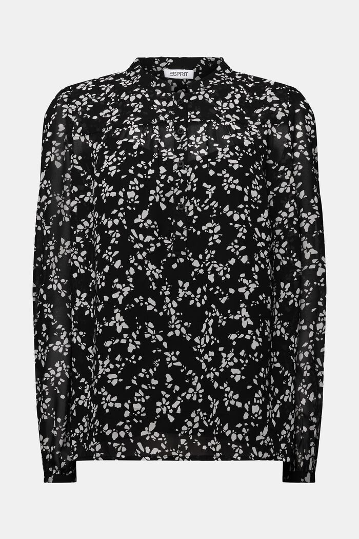 Chiffon blouse met print, BLACK, detail image number 5
