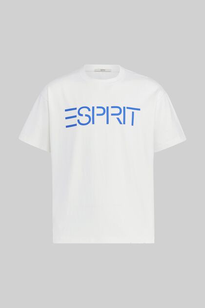 Uniseks T-shirt met logoprint, WHITE, overview