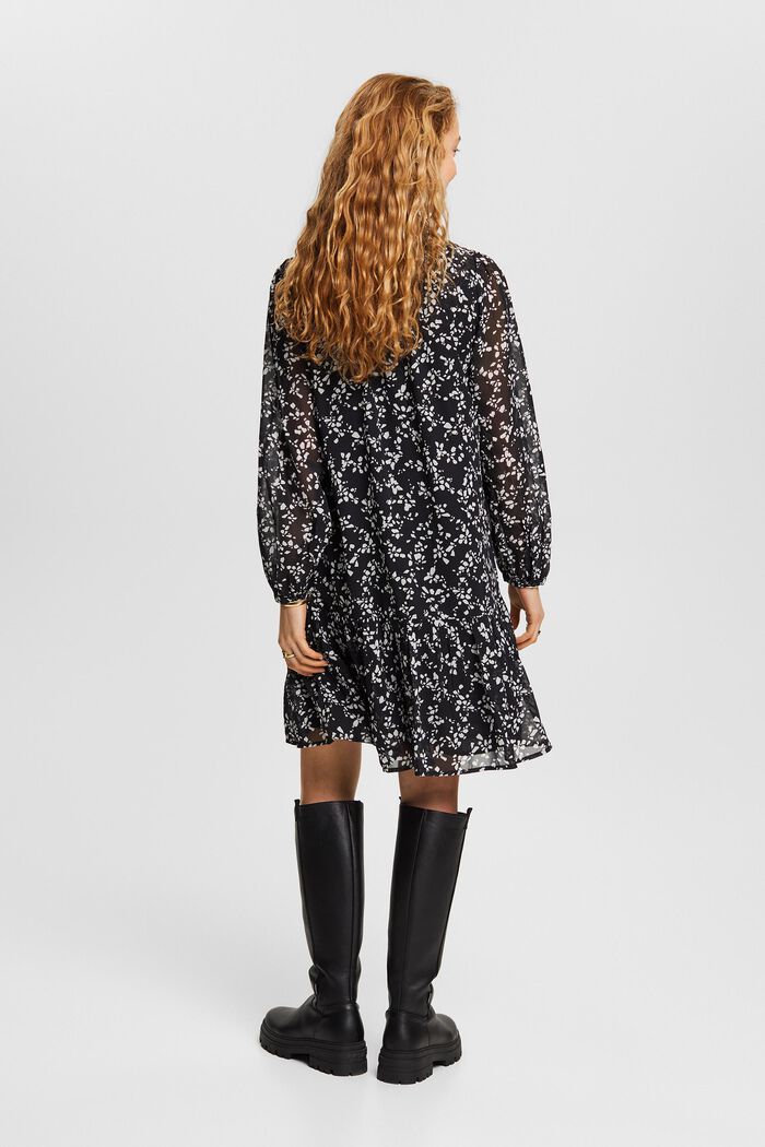 Chiffon mini-jurk met print, BLACK, detail image number 3