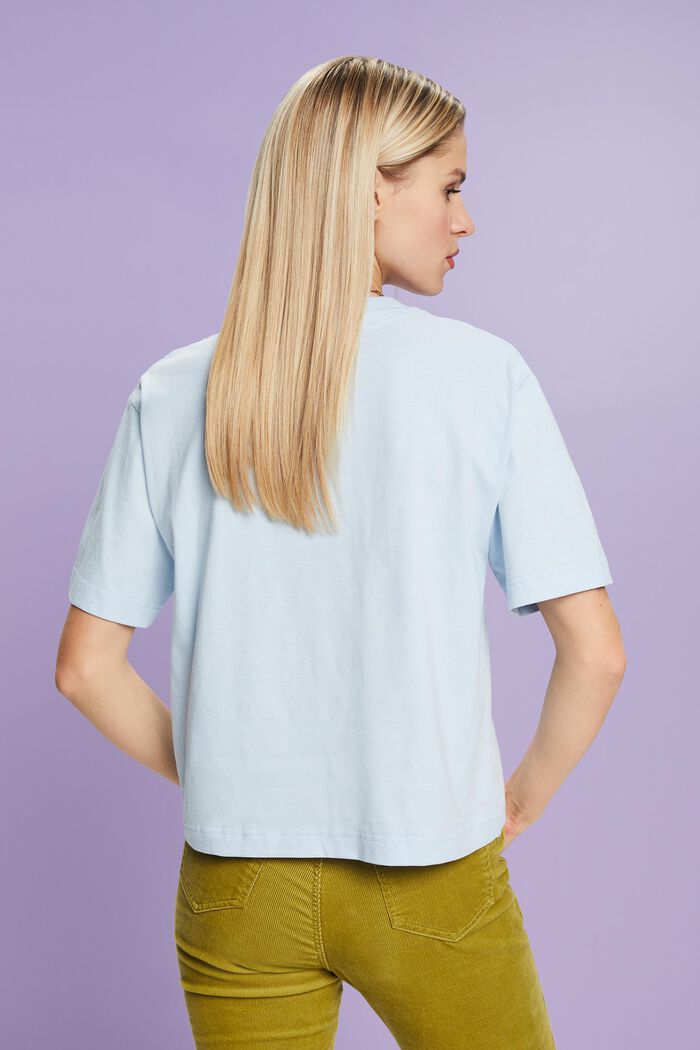 T-shirt van organic cotton met print, PASTEL BLUE, detail image number 2