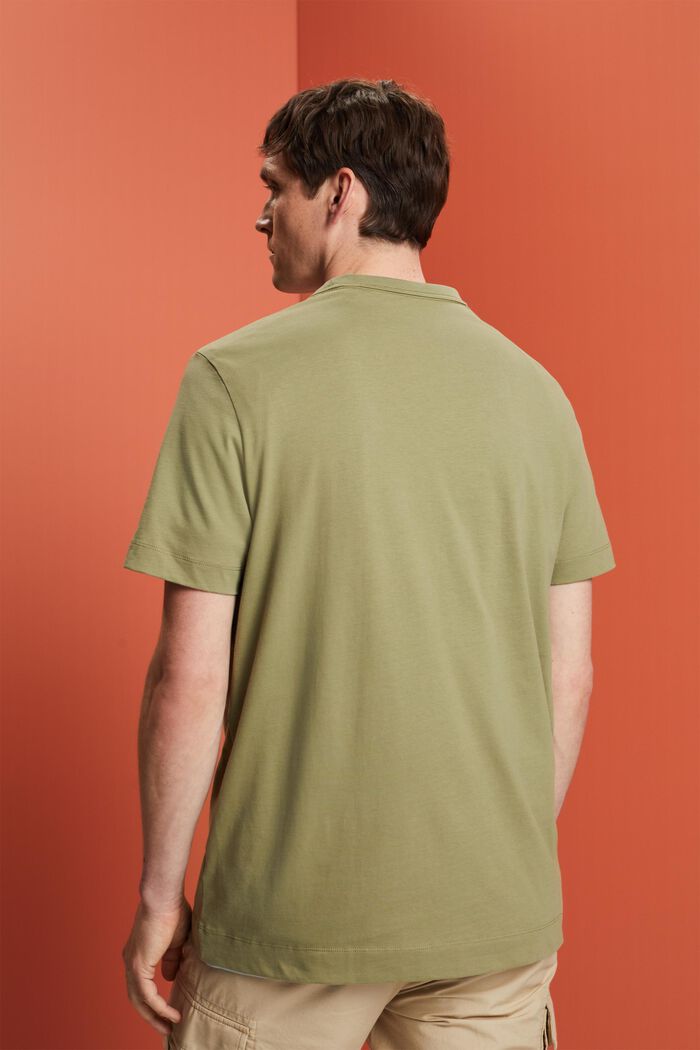 Jersey T-shirt met print op de borst, 100% katoen, LIGHT KHAKI, detail image number 3