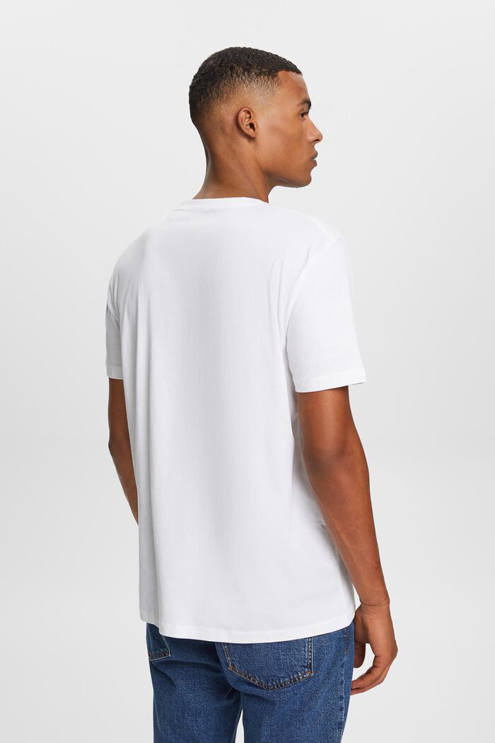 Jersey T-shirt met logo, 100% katoen, WHITE, detail image number 3