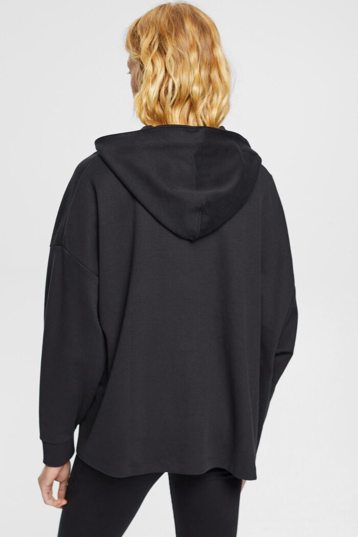 Oversized hoodie met logoborduursel, BLACK, detail image number 3