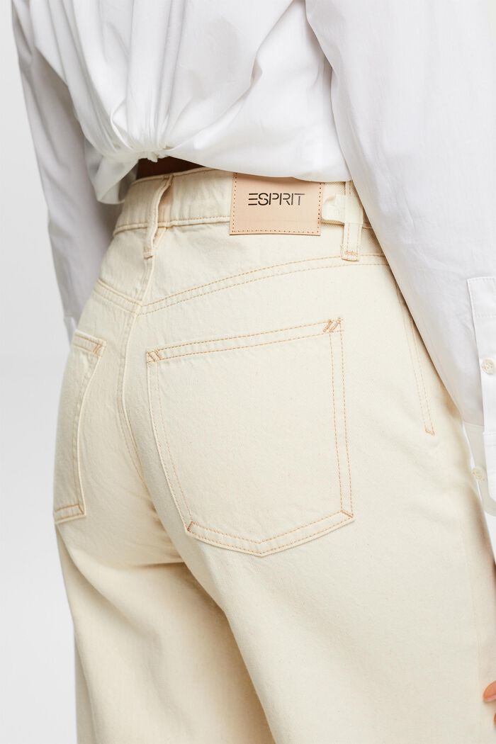 Retro jeans met hoge taille en wijde pijpen, OFF WHITE, detail image number 3