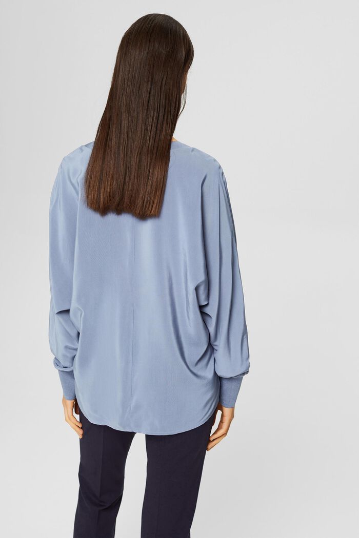 Oversized blouse met LENZING™ ECOVERO™, GREY BLUE, detail image number 3