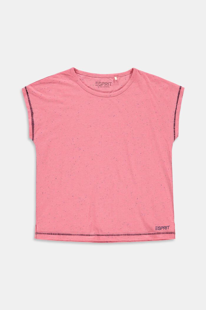 Boxy T-shirt met kleurrijke noppenstructuur, PINK, detail image number 0