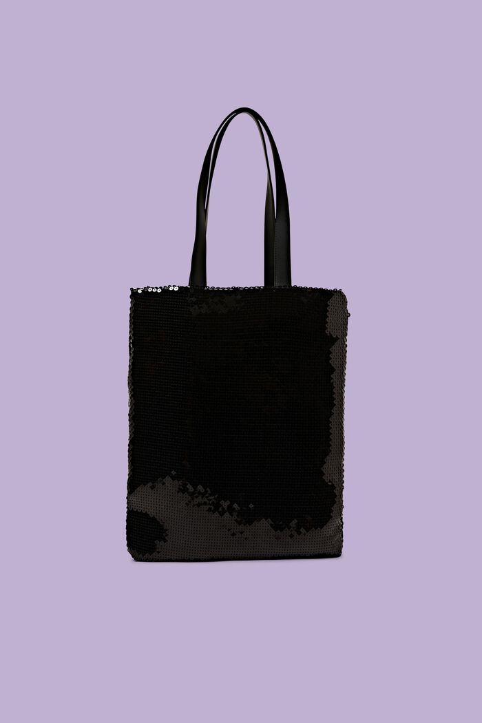 Tote bag met pailletjes, BLACK, detail image number 0
