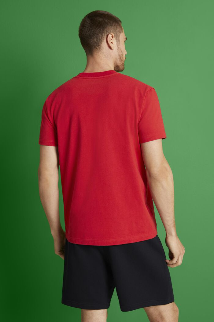 Uniseks T-shirt van katoen-jersey met logo, RED, detail image number 3