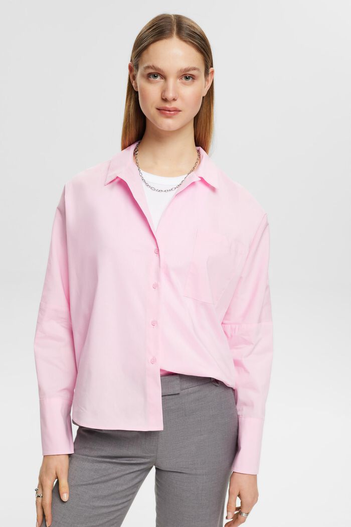 Popeline blouse, LIGHT PINK, detail image number 0