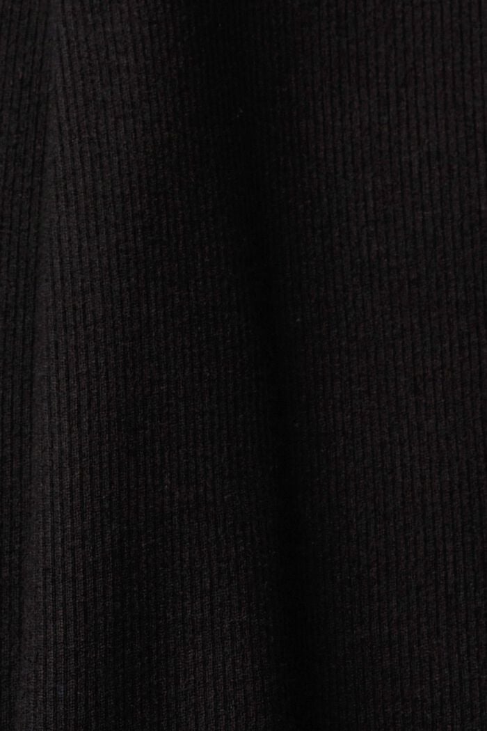 High-rise ribgebreide broek, BLACK, detail image number 5