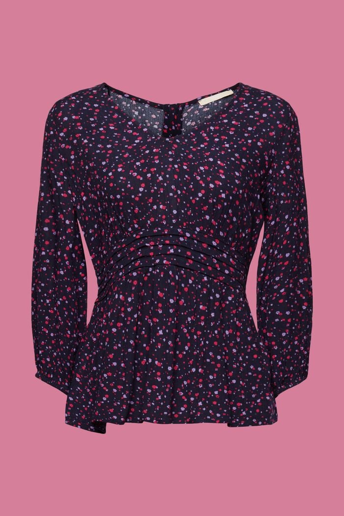 Peplum blouse, NAVY, detail image number 6