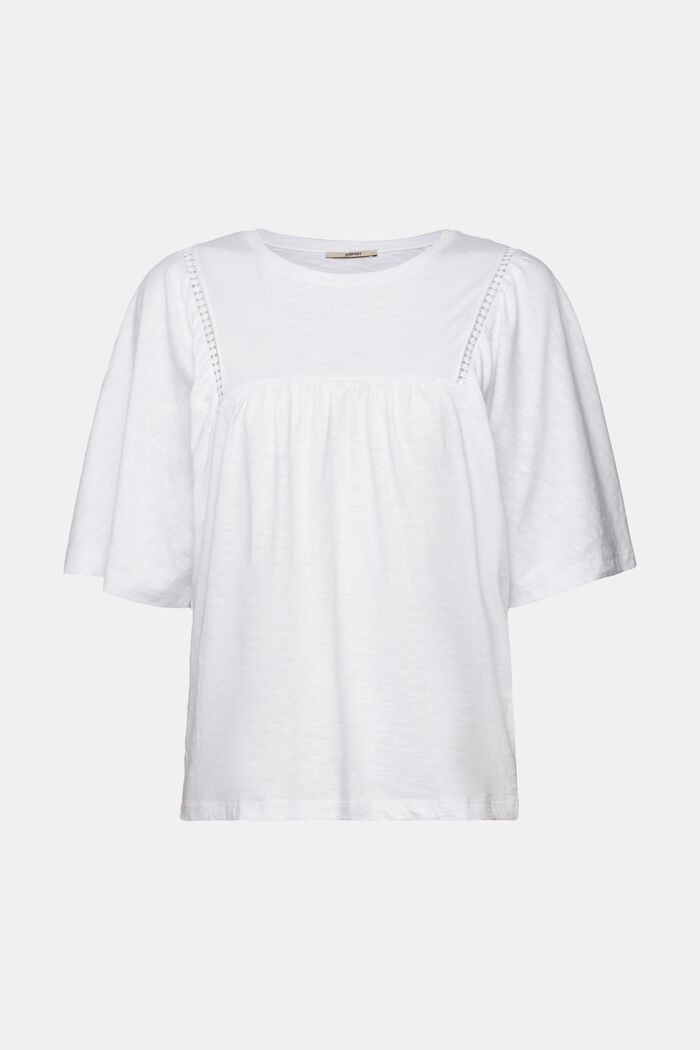 Uitloped T-shirt, 100% katoen, WHITE, detail image number 6