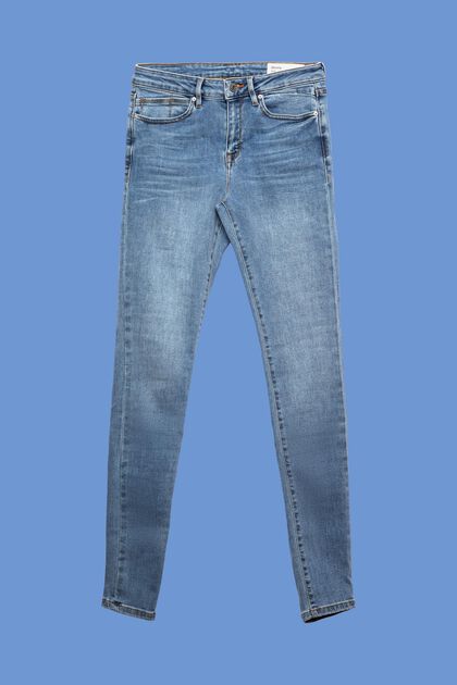 Washed jeans met biologisch katoen, BLUE LIGHT WASHED, overview