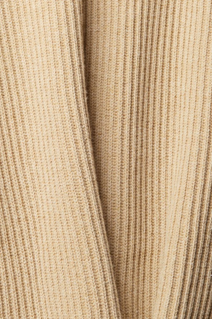 Ribgebreide trui met colour block-details, KHAKI BEIGE, detail image number 4