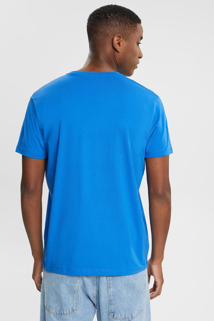T-shirt met print op de borst, BLUE, detail image number 3