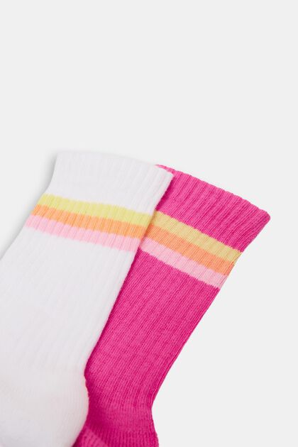 Set van 2 paar geribde sokken met strepen