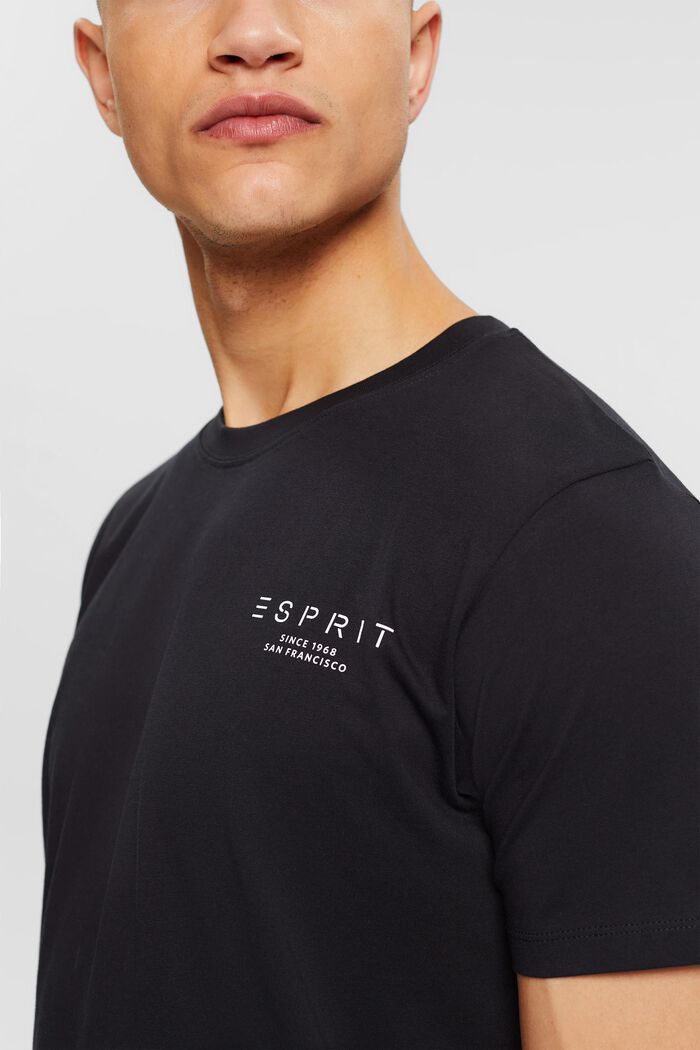 Jersey T-shirt met logoprint, BLACK, detail image number 1