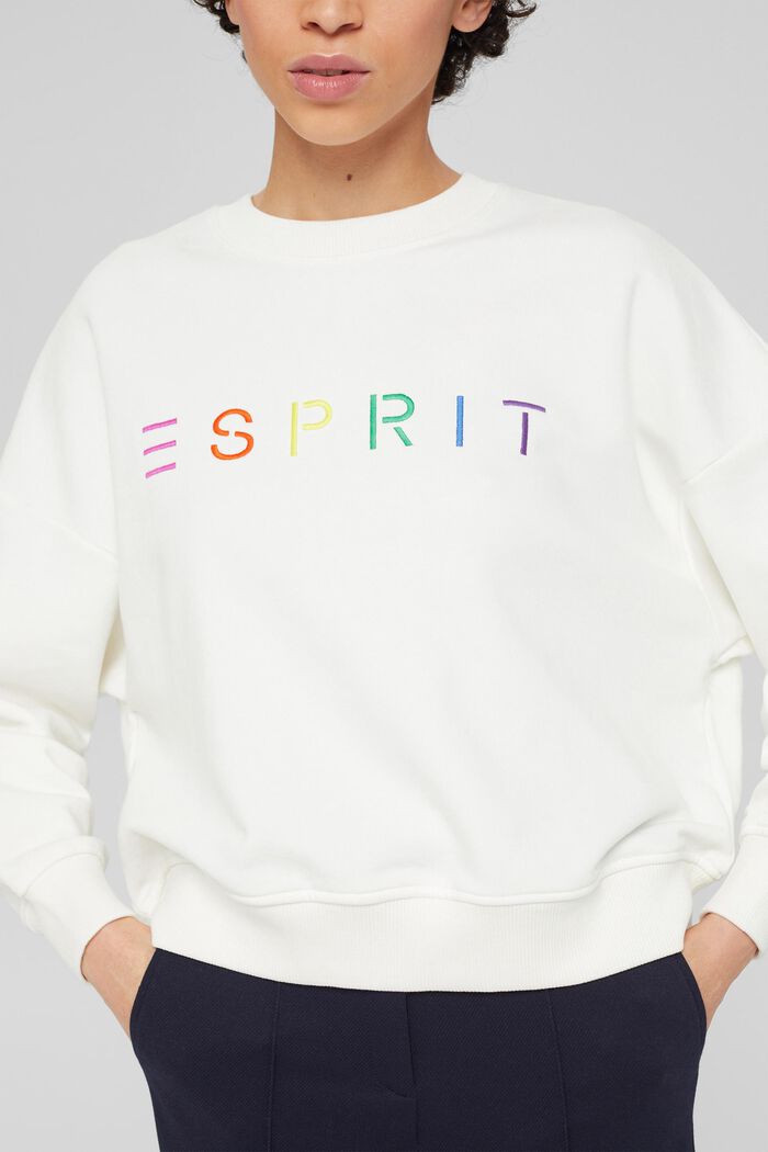 Sweatshirt met geborduurd logo, OFF WHITE, detail image number 2