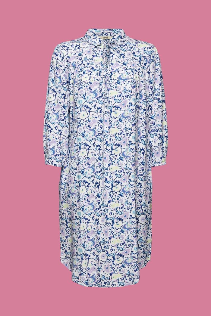 Viscose midi-jurk met print all-over, WHITE, detail image number 6