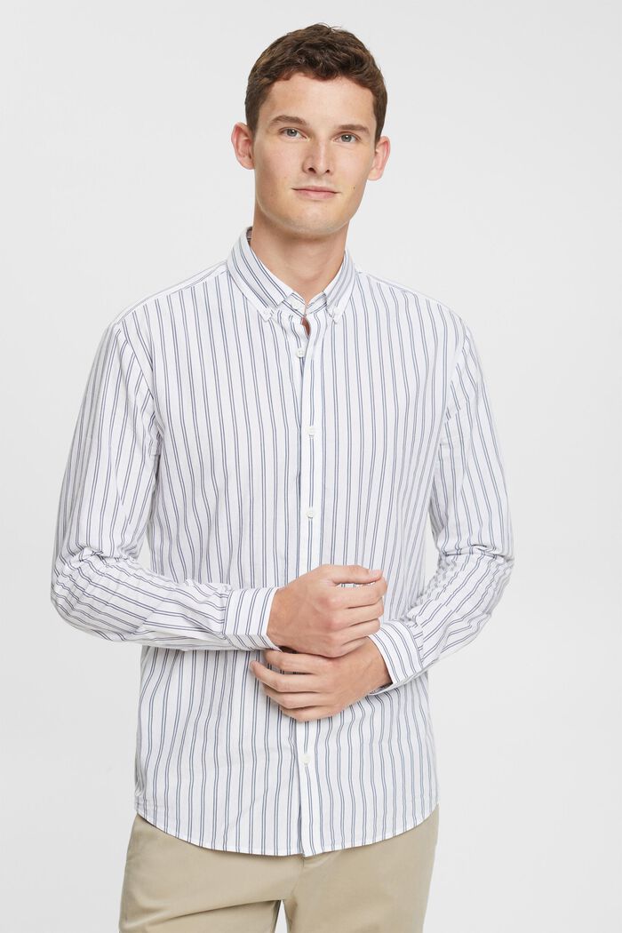 Overhemd met buttondownkraag, WHITE, overview