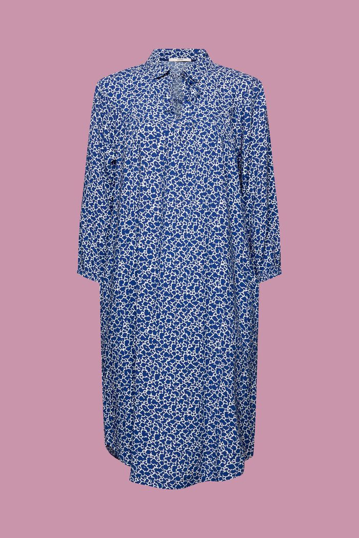 Gebloemde midi-jurk met hals met strik, INK, detail image number 6