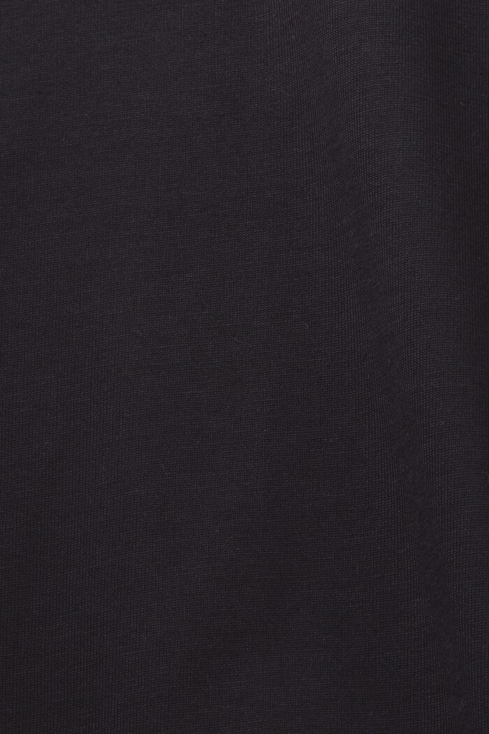 Jersey T-shirt met V-hals, 100% katoen, BLACK, detail image number 5