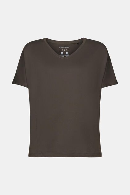 Sportief T-shirt met V-hals en E-DRY