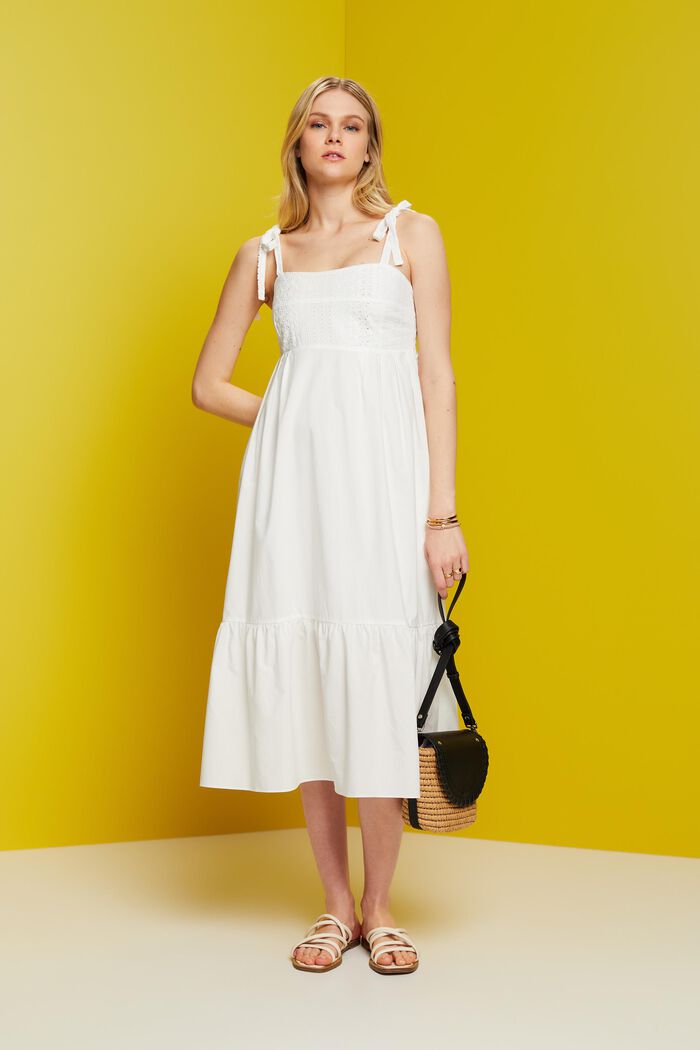 Midi-jurk met borduursel, LENZING™ ECOVERO™, WHITE, detail image number 1