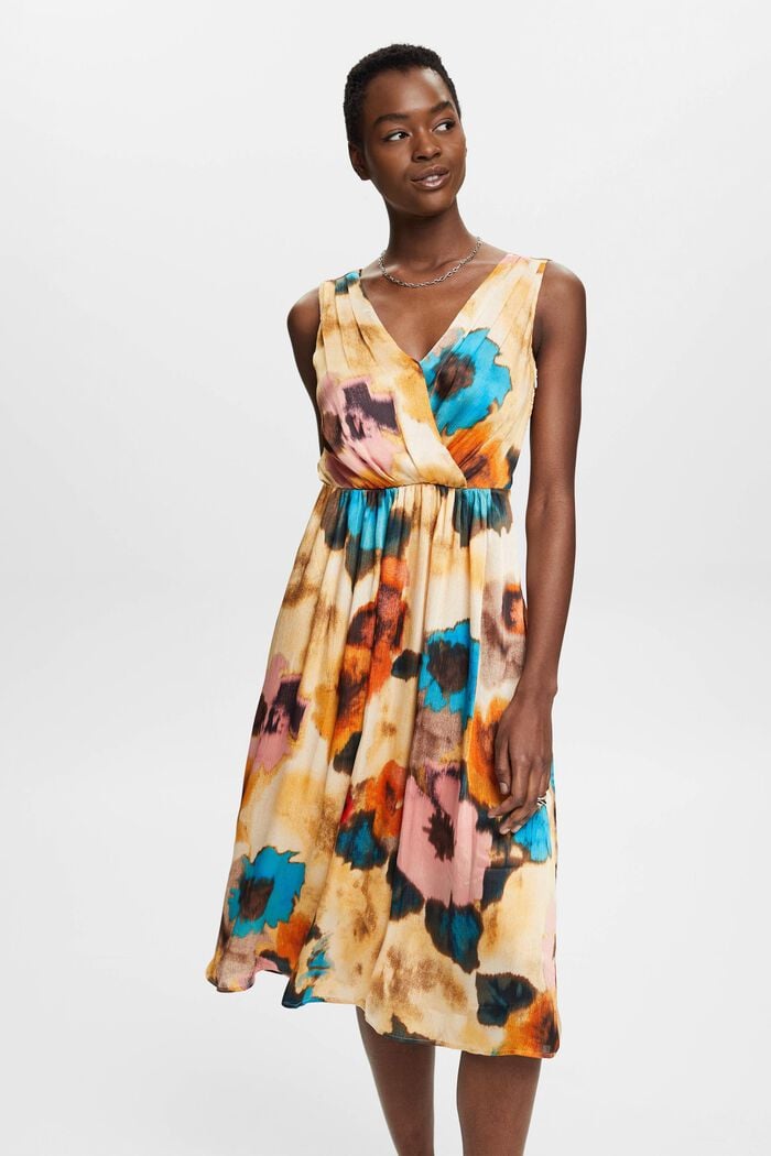 Midi-jurk met print all-over, TAUPE, detail image number 2