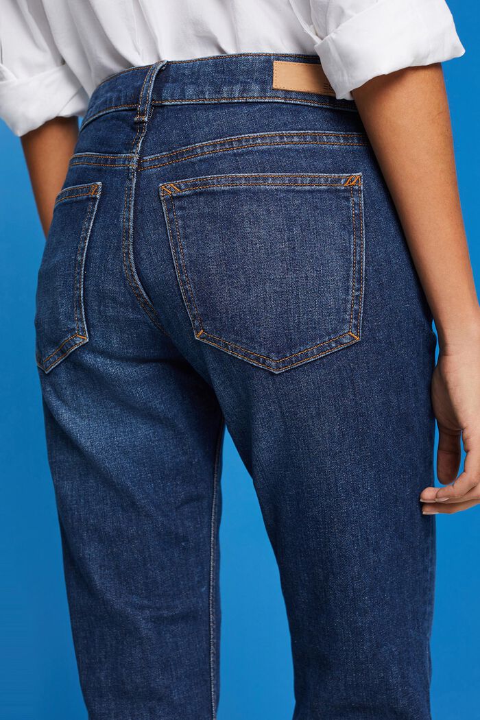 Mid rise capri jeans, BLUE DARK WASHED, detail image number 2