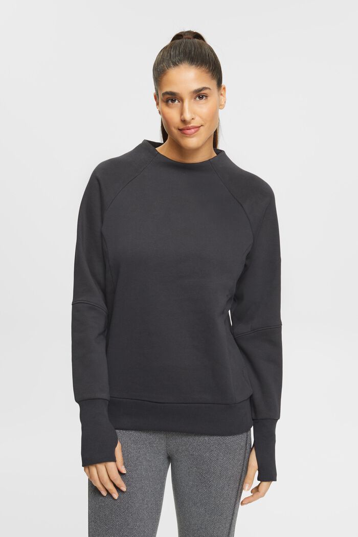 Sweatshirt met duimopeningen, BLACK, detail image number 0