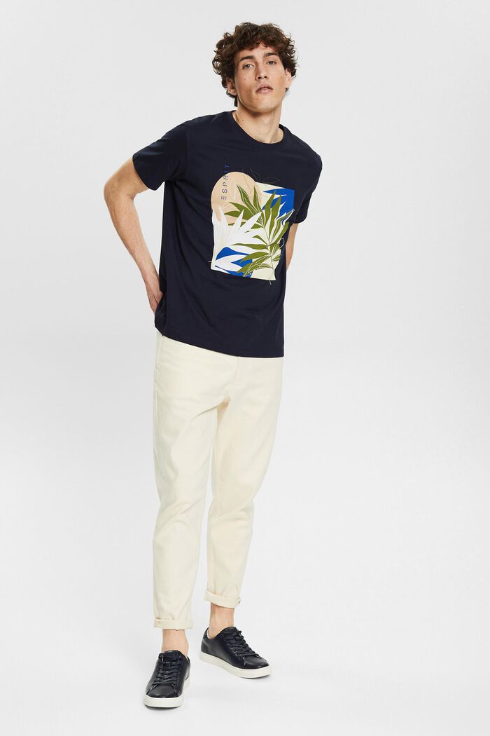 Jersey T-shirt met plantenprint, NAVY, detail image number 2