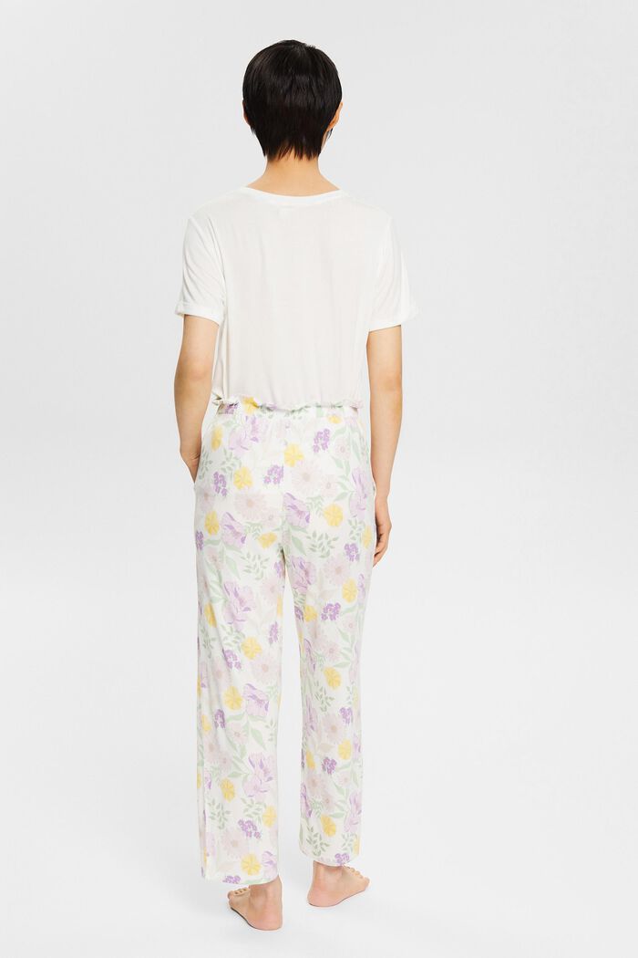 Pyjamabroek met bloemenmotief, LENZING™ ECOVERO™, OFF WHITE, detail image number 3