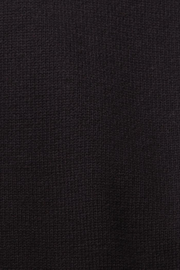 Gebreide trui met rits in de hals, BLACK, detail image number 5
