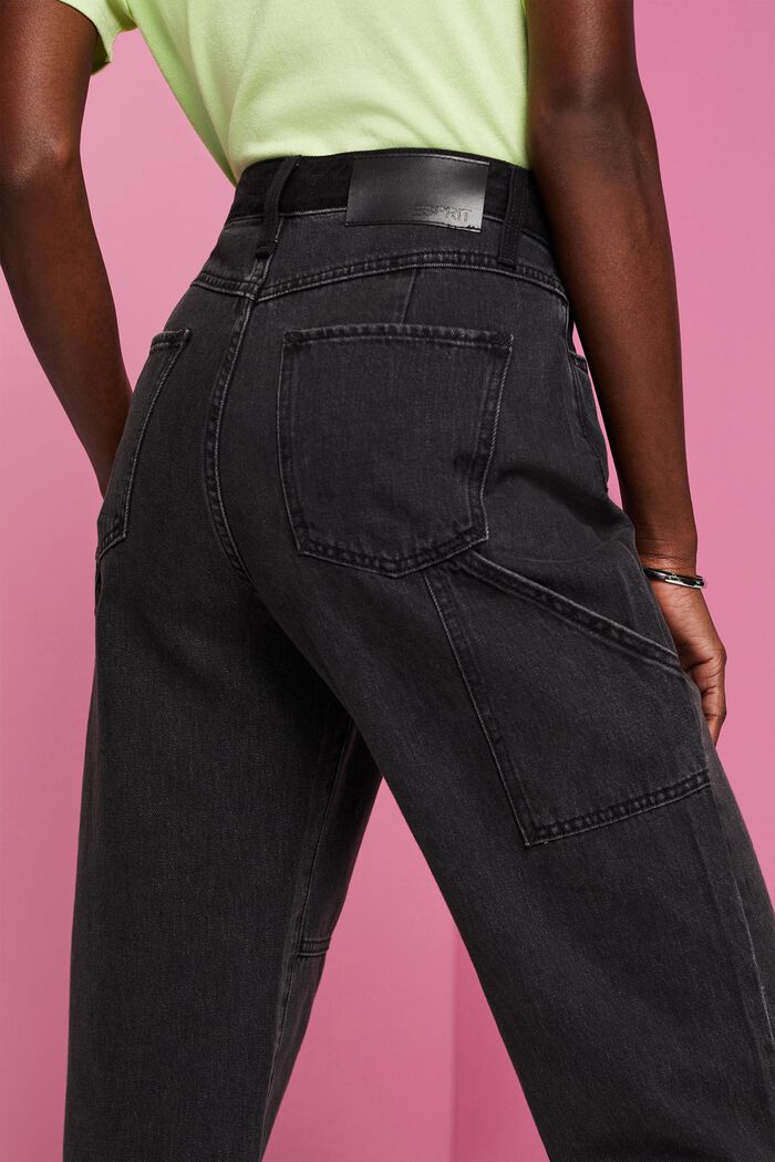 Jeans met wijde pijpen en een asymmetrische zoom, BLACK MEDIUM WASHED, detail image number 2