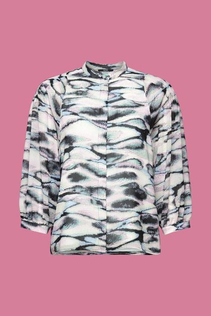 Chiffon blouse met motief, EMERALD GREEN, overview