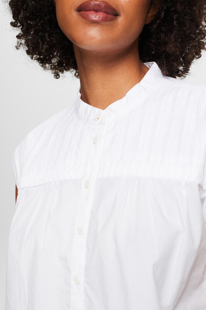 Mouwloze katoenen blouse, WHITE, detail image number 3