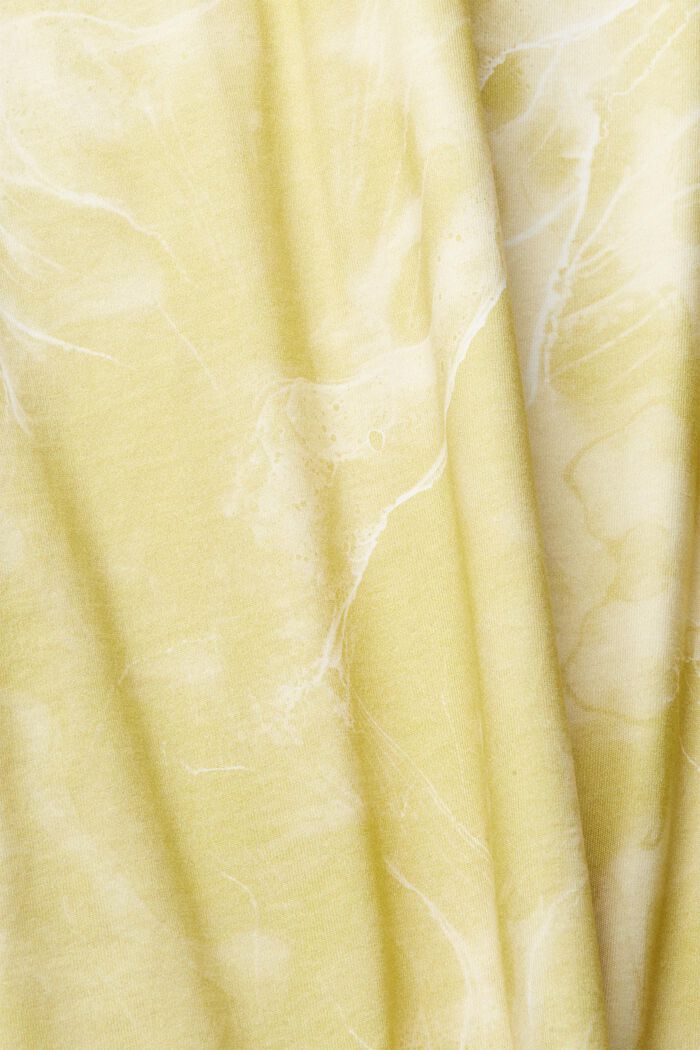 T-shirt met marmermotief, LIME YELLOW, detail image number 5