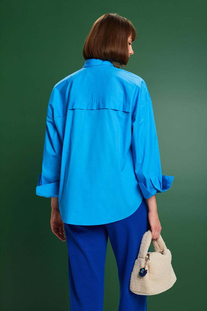 Overhemd van katoen-popeline met knoopsluiting, BLUE, detail image number 2
