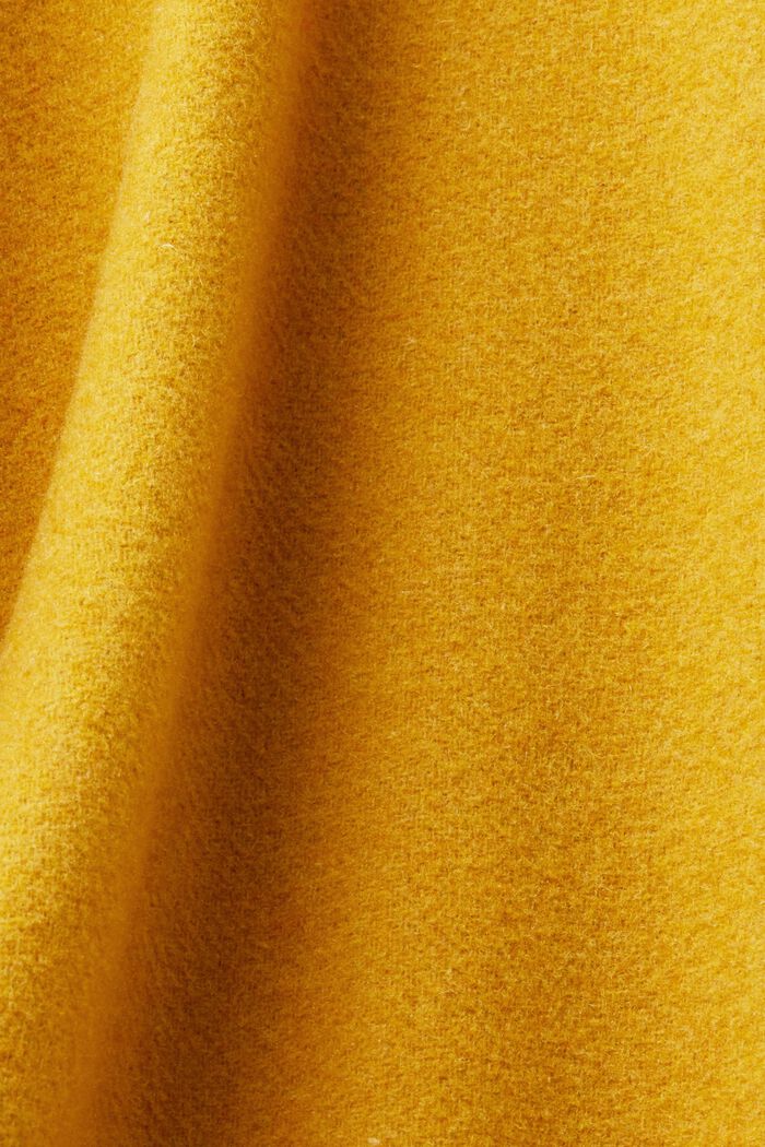 Gerecycled: mantel van wolmix, AMBER YELLOW, detail image number 5