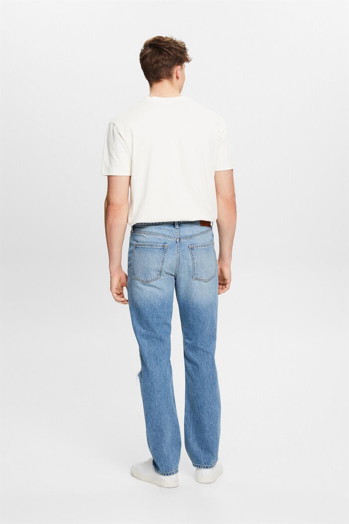 Jeans met middelhoge taille en rechte pijpen, BLUE MEDIUM WASHED, detail image number 2