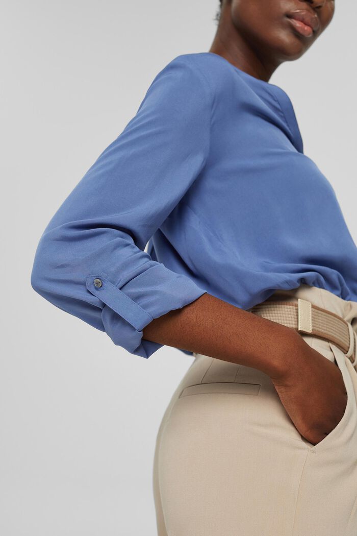 Henley blouse van LENZING™ ECOVERO™, BLUE LAVENDER, detail image number 2