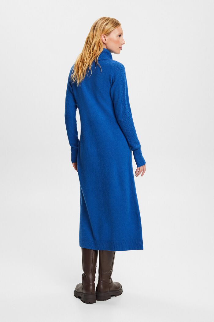 Midi-jurk met turtleneck, BRIGHT BLUE, detail image number 3