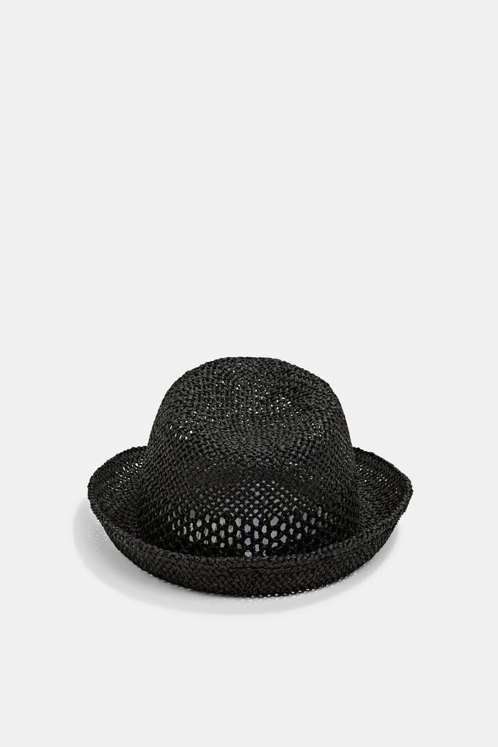 Trilby hoed van papierbast , BLACK, detail image number 0